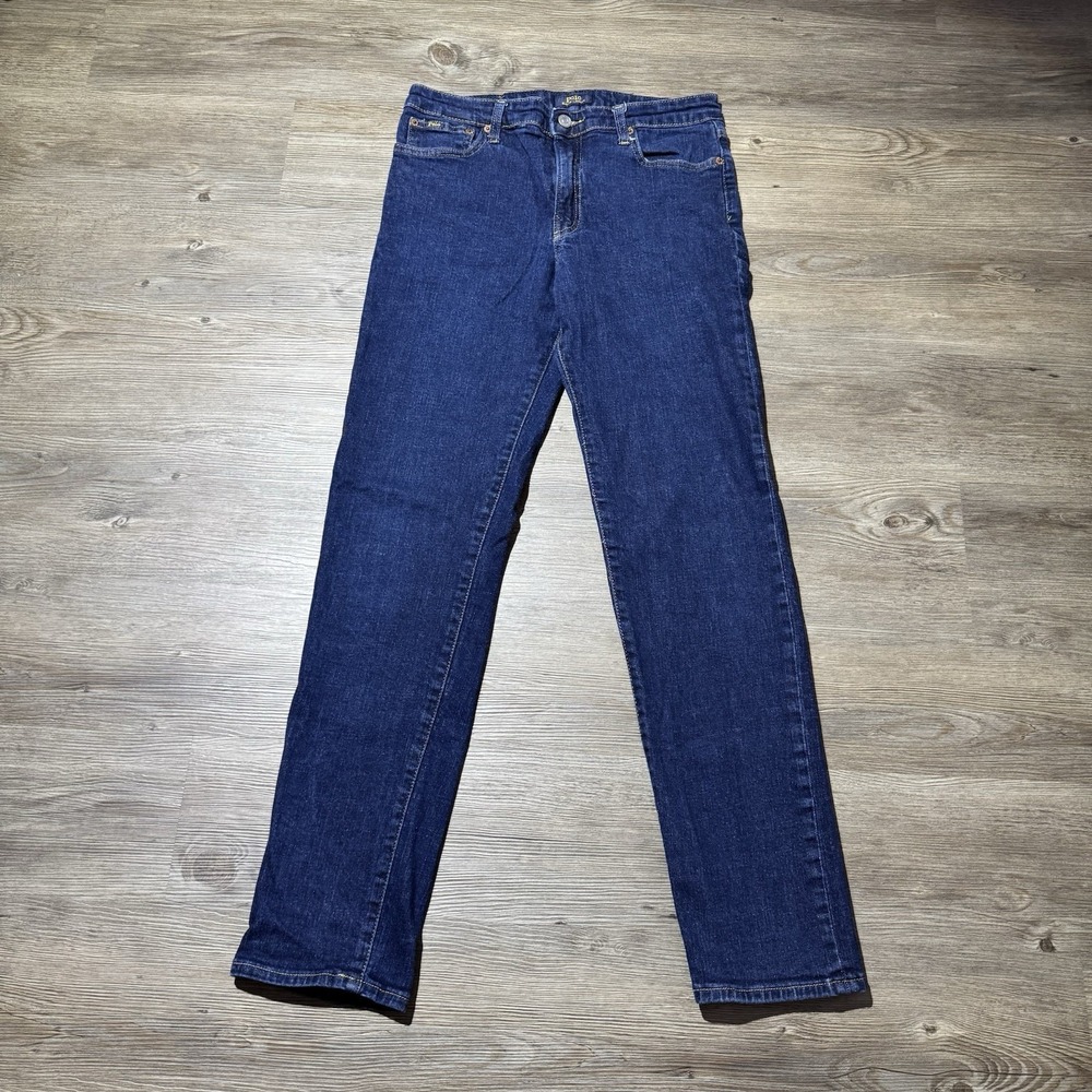 Polo Ralph Lauren Women's Dark Wash Stretch Straight Leg Jeans Size 20 28x29